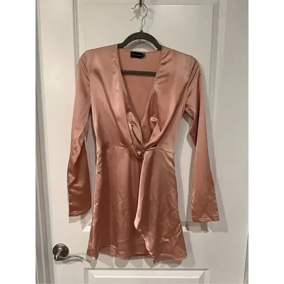 pretty little thing long sleeve wrap dress Maxi Wrap Dress With Sleeves